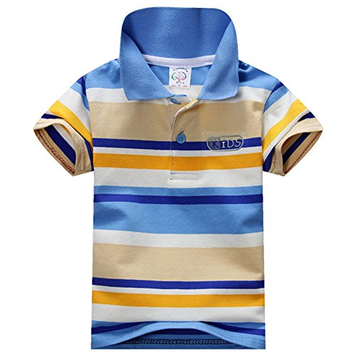 Comemall Baby Boys Summer Cotton Short Sleeve Clothes T-Shirt Striped Polo Shirt
