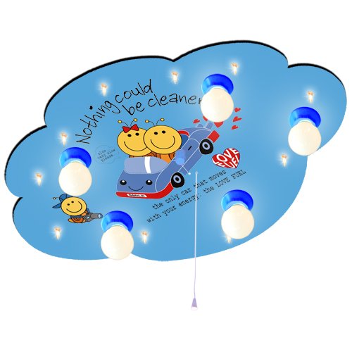 Kinderzimmerlampe Wolke Autoreise mit Nachtlicht- Blau 373