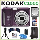 Kodak EasyShare C1550 16MP Digital Camera with 5x Optical Zoom in Purple +  ....