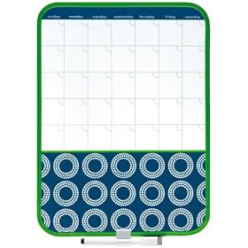 Pepper Pot Constructive Floral Magnetic Calendar White Dry Erase Board