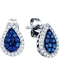 10K White Gold 0.53CT Blue Diamond Fashion Earrings