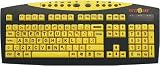 Large Print French Canadian USB Computer Keyboard for Visually Impaired - Yellow Keys with Black Letters