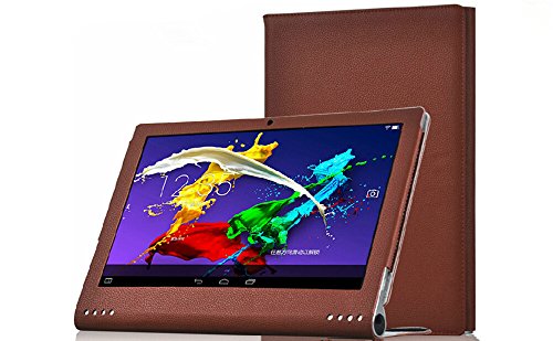 GOOQ® High Quality PU Business Detachable Leather Case Only for Lenovo Yoga Tablet 2 Pro 1380F 13.3 Inch Tablet with Built-in Support Function (Brown)