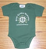 Organic Cotton Forest Green Onesie-Stop Global Warming by MyConservationBaby.com