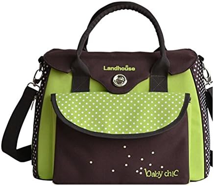 Landor Dot Designer Baby Diaper Bag Green