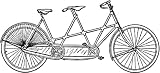 Tandem bicycle rubber stamp WM