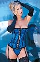 Dessous - Korsett und String Set MD4023, Größe 38, blau