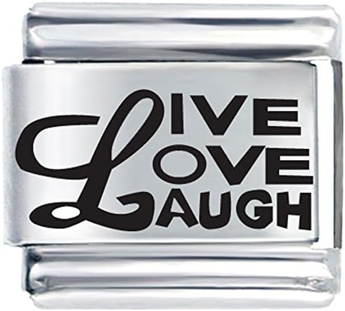 Live Love Laugh Laser Etched Italian Charm fit Nomination Link Bracelet