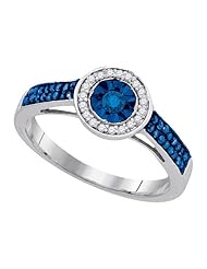 0.27CTW-DIA BLUE DIAMOND RING