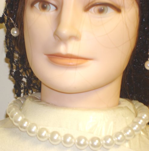 Click here to buy White Cultured Pearls Short Chain Necklace and Earrings for Women and Teens.