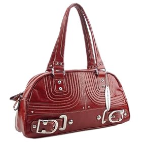 Chinese Laundry Medium Red Silver Buckle Satchel