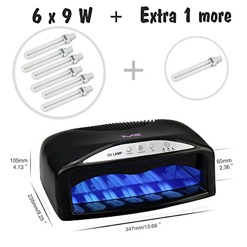 MelodySusie® High Quality Black 54W UV Lamp Light Acrylic Nail Dryer for CND Shellac, All Brand
