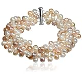 Natural and Dyed Freshwater Cultured Pearl Firecracker Bracelet