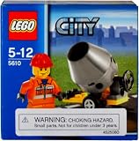 Lego Year 2008 City Series Set # 5610 - BUILDER with Cement Mixer and Construction Worker Minifigure (Total Pieces: 23)