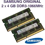 Produkt-Bild: Samsung 8GB Dual Channel Kit (2x 4GB, 204 pin, DDR3-1066, PC3-8500, SO-DIMM) inkl. MwSt Rechnung
