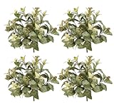 FOUR 15" Magnolia Leaf Artificial Bushes w/Berries