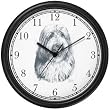 Bearded Collie Dog (MS) Wall Clock by WatchBuddy Timepieces (White Frame)