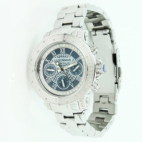 Luxurman Ladies Diamond Watch 0.30ct Black