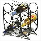 Spectrum 9-Bottle Wine Rack in Black 47710CAT