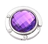 Purple Crystal Amethyst Diamond Foldup Bag Purse Hook Hanger Caddy