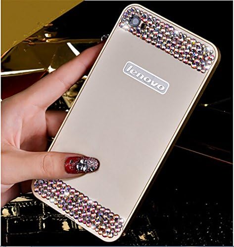 Tip-top® Lenovo S90 Bling Case, Aluminum Metal Bumper Frame Case with Acrylic Back Plate Cover for Lenovo Sisley S90 S90T(Gold)