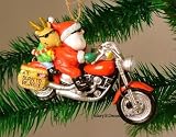 Santa Harley Motorcycle Hog Chopper Christmas Ornament