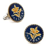 Hand Painted Taiwan 5 Chiao Coin Cufflinks