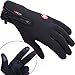 Andyshi Gloves Men Women Winter Outdoor Sports Anti-Slip Windproof Waterproof Touch Screen Cycling Riding Skiing Running Driving Thicken Warm Fleece Lined Elastic Zipper Glove (Black2, Small)