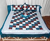 Sequins Work Silk bed sheet Bedspread with Pillow Covers & Cushion Covers