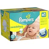Pampers Swaddlers Diapers Size 2 Economy Pack Plus 186 Count