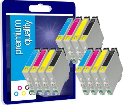 12 Cartouches d'encre Compatibles pour Imprimante Epson Stylus SX105 3Noir+3Cyan+3Magenta+3Jaune