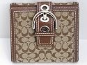 AUTHENTIC Coach Soho Signature French Purse Wallet Khaki Brown #F40092