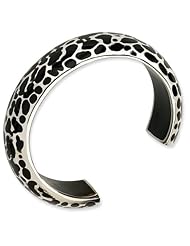 Versil Sterling Silver Black Resin Cuff Bracelet