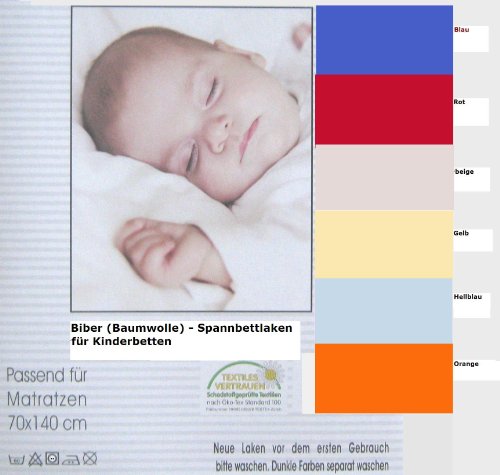 Biber Spannbettlaken f�r Kinderbett, 70 x 140 cm
