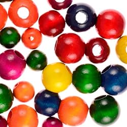 Large Wood Beads, Assorted Sizes & Colors, 45 Pc Bag
