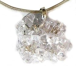 Crystal Pendant with Chain Sterling Silver Jewelry 1 inch