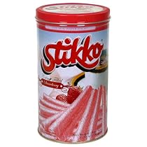 Stikko Wafer Sticks, Strawberry Flavor, 11.64-Ounce Pack (Pack of 12)