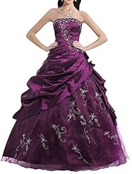 Strapless  Beaded Organza/Taffeta  Ball Gown Evening Dress/Prom Dress/Quinceanera Dress/Wedding Party Dress 