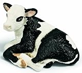 511v1bVXSQL. SL160  Schleich 13639    Bauernhof, Kalb Schwarzbunt, liegend