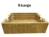 BRAND NEW SEAGRASS STORAGE BASKET WITH WOOD HANDLES EX LARGE