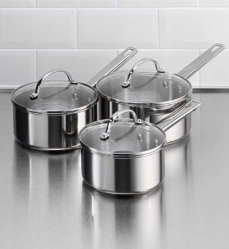 3 Piece Stainless Steel Saucepan Set