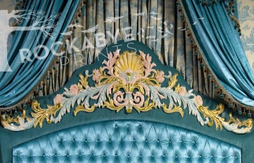 Photography Backdrop / Floordrop - 4.5ft X 7ft French Blue Tufted Headboard - Durable Vinyl Backgroud