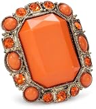 RAIN Adjustable Gold and Coral Ring