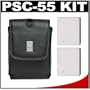 Canon PowerShot PSC-55 Deluxe Leather Compact Case + (2) NB-4L Batteries Kit for SD940 IS & SD1100 IS Digital Cameras