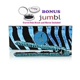 HerStyler Flat Iron 100% 1.5 Inch Onyx Ceramic Plates, Simple On/off Switch, Ultra Lightweight; High-strength Composite Materials That Are Commonly Used in the Aerospace Industry, Ideal for All Your Hairstyle Needs. Straighten, Curl, Wave, Smooth, Spiral, and Flip, ( Blue Zebra ) *bonus* Travel Size Jumbl Brush and Mirror Included
