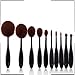Misaky High Quality 10pcs Soft Oval Foundation Makeup Brush Sets Powder Blusher Toothbrush Curve Cosmetic Makeup Brushes Tool