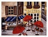 IMAGE OF Bistro HIGH QUALITY CANVAS Print With Light Added BRUSHSTROKES Ellyna Berglund 17x13