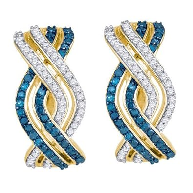 Cheap Girls Jewelry 0.61CTW BLUE DIAMOND FASHION HOOPS EARRINGS For Sale Cheap Girls Jewelry 0.61CTW BLUE DIAMOND FASHION HOOPS EARRINGS For Sale