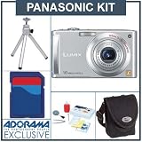 cheap Panasonic Lumix DMC-FS5 Digital Camera Kit, Silver with 2 GB SD Memory Card, Table Top Tripod, Camera Case, Professional Lens Cleaning Kit