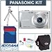 Panasonic Lumix DMC-FS5 Digital Camera Kit, Silver with 2 GB SD Memory Card, Table Top Tripod, Camera Case, Professional Lens Cleaning Kit
